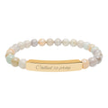 Called to Pray Engraved Natural Stone Stretch Bar Bracelet — Personalized Beaded Bracelet (Healing Gemstones)